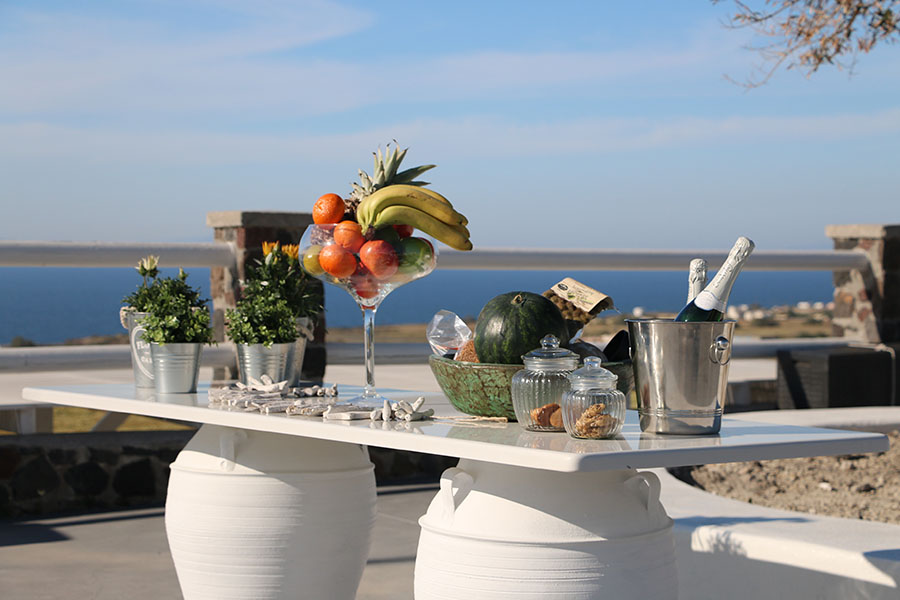 Elegant table setup with ocean view